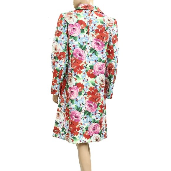 Frances Valentine Rose Garden Balmacaan Coat Jacket Printed Long Sleeve S 279915 - Picture 4 of 11